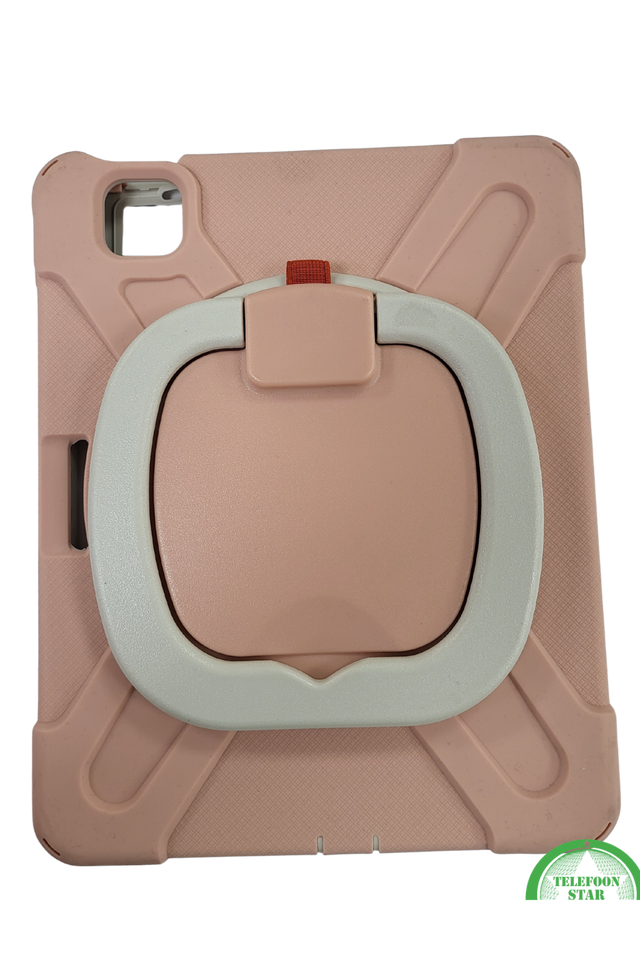 Shockproof Kinder Hoes voor iPad Air 4 10.9 (2020) &ndash; 360&deg; Draaibare Handgreep &amp; Standaard &ndash; Roze
