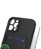Zwart Hoesje voor iPhone 12 Pro met Kaartvak, Praktisch, Slank &amp; Veilig