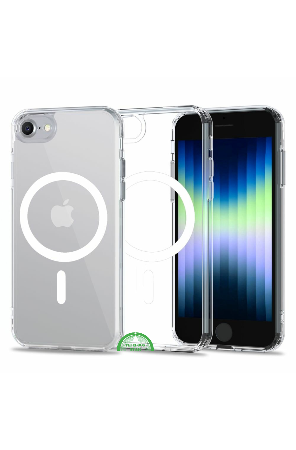 Transparant Hoesje voor iPhone SE MagSafe, Magnetisch, Slank &amp; Krasbestendig