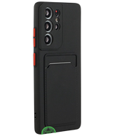 Zwart Hoesje voor Samsung S26 Ultra met Kaartvak Praktisch Slank & Shockproof