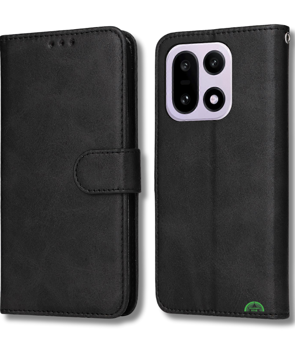 Bookcase Hoesje OnePlus 15 Zwart Magnetische klepsluiting