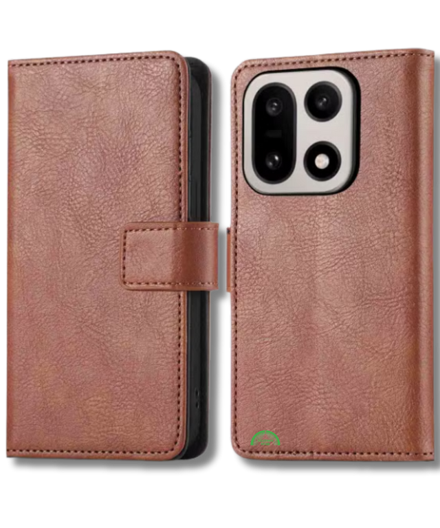 Bookcase Hoesje OnePlus 15 Bruin Magnetische klepsluiting