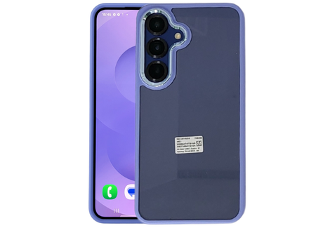 Hoesje voor Samsung Galaxy S26 Plus Transparant met Blauwe Randen