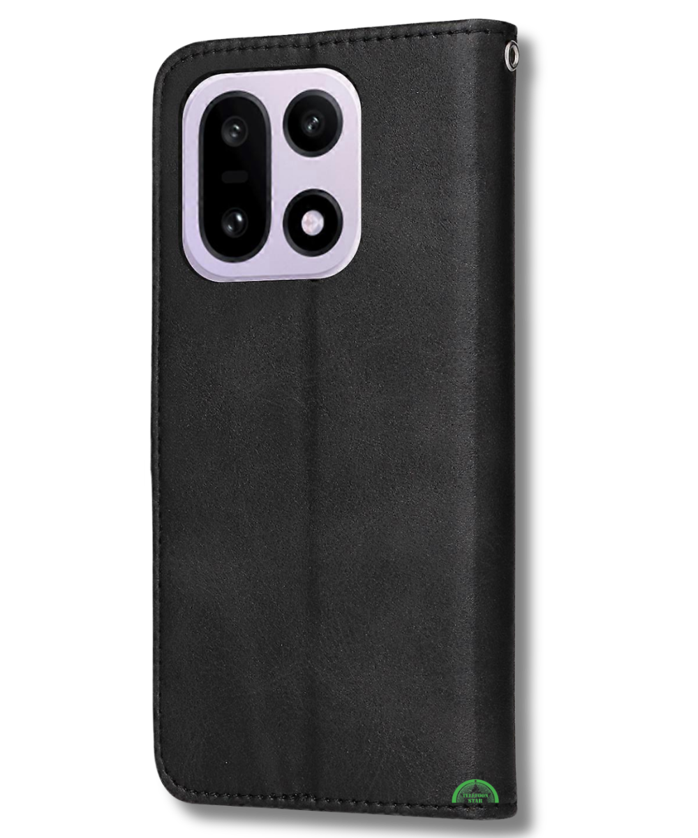 Bookcase Hoesje OnePlus 15 Zwart Magnetische klepsluiting