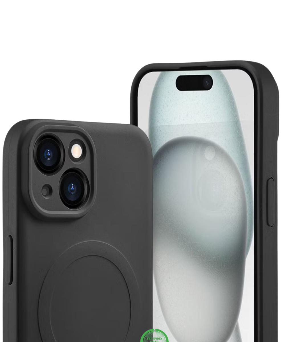 Hoesje voor iPhone 15 Plus Zwart MagSafe Silicone