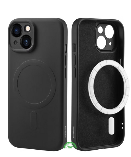 Hoesje voor iPhone 15 Plus Zwart MagSafe Silicone