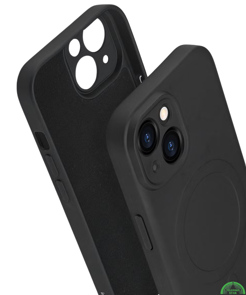 Hoesje voor iPhone 15 Plus Zwart MagSafe Silicone