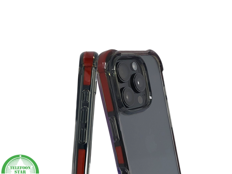 iPhone 16 Pro Rood Hoesje Met Transparante Achterkant Stevige Randbescherming