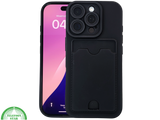 iPhone 16 Pro Zwart Hoesje Met Kaarthouder Stevige Bescherming Rugcover