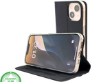 Zwart Bookcase Hoesje iPhone 13 / 14 &ndash; Met Structuur en Pasjeshouder | &euro;14,95