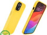 iPhone 15 Hoesje &ndash; Geel met Spikkelstructuur | Fris, Duurzaam &amp; Beschermend