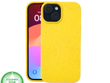 iPhone 15 Hoesje &ndash; Geel met Spikkelstructuur | Fris, Duurzaam &amp; Beschermend