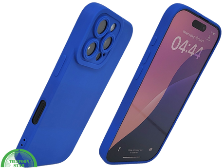iPhone 16 Pro Blauw Hoesje Mat Design Met Verhoogde Camerabescherming