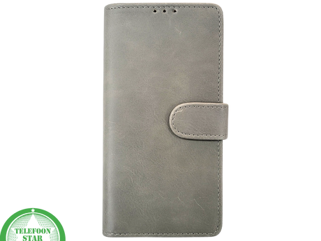 iPhone 15 Pro Hoesje Grijs &ndash; Elegant Bookcase met Pasjeshouder | Telefoonstar