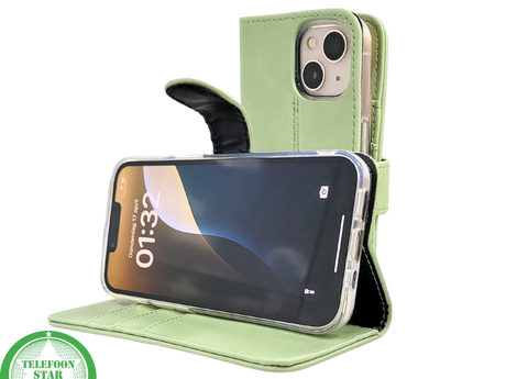 Mintgroen Bookcase Hoesje iPhone 13 en 14 Wallet Case met Magneetsluiting | &euro;14,95