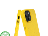 iPhone 15 Hoesje &ndash; Geel met Spikkelstructuur | Fris, Duurzaam &amp; Beschermend