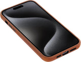 iPhone 15 Pro Max 100% Leer hoesje | Lederen Backcover | Minimalistisch | Cognac