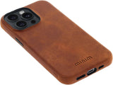 iPhone 15 Pro Max 100% Leer hoesje | Lederen Backcover | Minimalistisch | Cognac