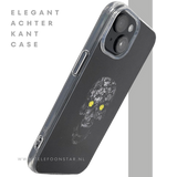 iPhone 15 Hoesje &ndash; Zwart Schedel Design met Bloemen | Kunstzinnig &amp; Beschermend