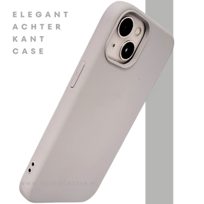 Siliconen Cover iPhone 13 / 14 &ndash; Mat Lichtgrijs | Minimalistische Bescherming