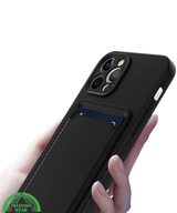 Zwart Hoesje voor iPhone 12 Pro met Kaartvak, Praktisch, Slank &amp; Veilig