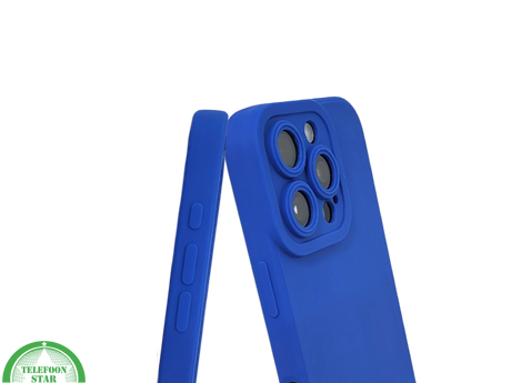 iPhone 16 Pro Blauw Hoesje Mat Design Met Verhoogde Camerabescherming