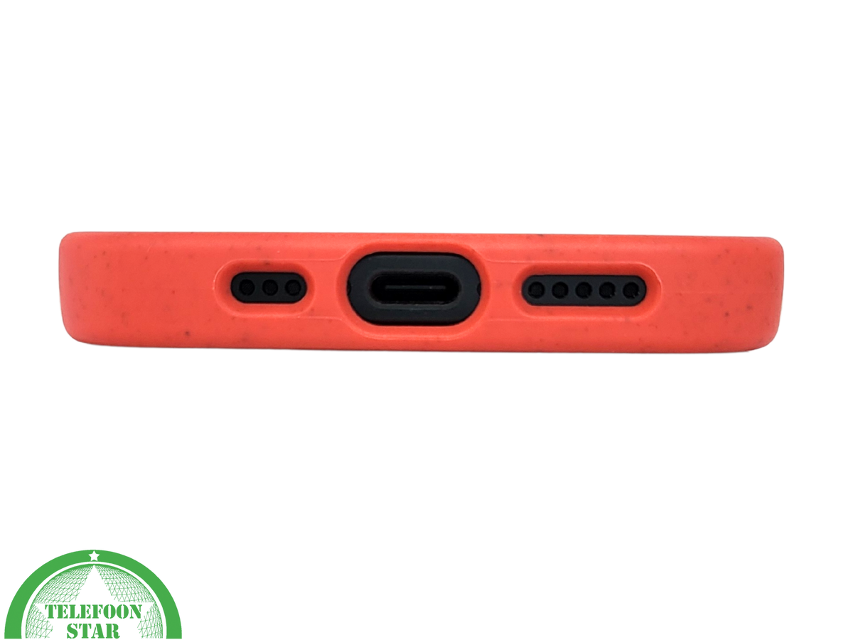 iPhone 15 Hoesje &ndash; Oranje Met Spikkeltextuur | Fel, Fris &amp; Functioneel