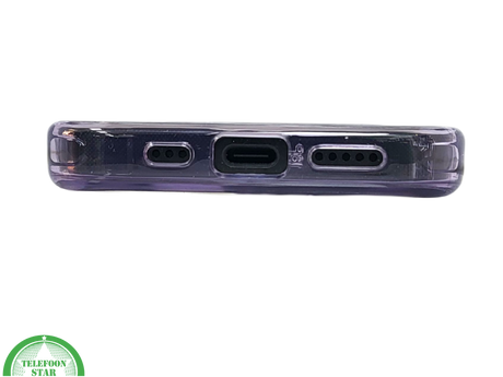 iPhone 16 Pro Paars Hoesje Transparante Achterkant Elegante Bescherming