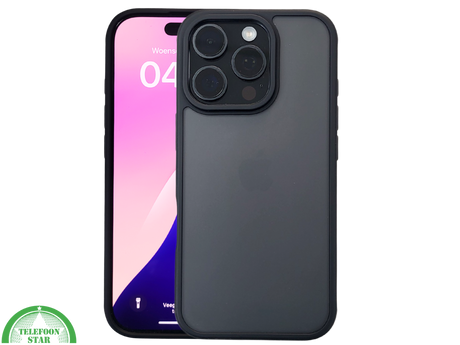 iPhone 16 Pro Max Zwart Hoesje Mat Design Strakke Achterkant Bescherming