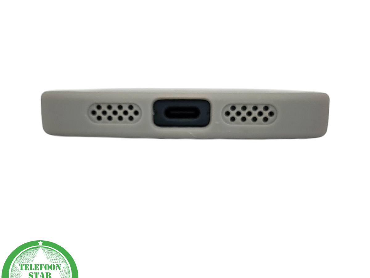 iPhone 15 Hoesje &ndash; Transparant Met Taupe Rand &amp; Zilveren Ringhouder | Elegant &amp; Functioneel