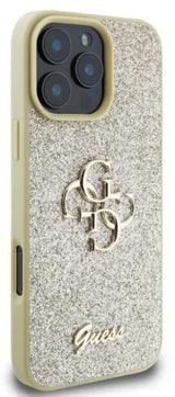 Guess Gouden Glitter Hoesje voor iPhone 16 Pro Max