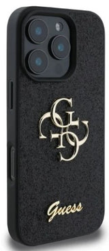 Guess Zwart Glitter Hoesje iPhone 16 Pro Max