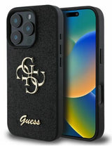 Guess Zwart Glitter Hoesje iPhone 16 Pro Max