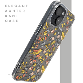 iPhone 15 Plus Hoesje &ndash; Herfstvogels Design met Transparante Rand | Kleurrijk &amp; Beschermend