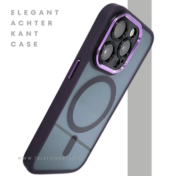 Transparant Paars iPhone 15 Pro Max Hoesje met MagSafe &ndash; Modern &amp; Magnetisch | Telefoonstar.nl