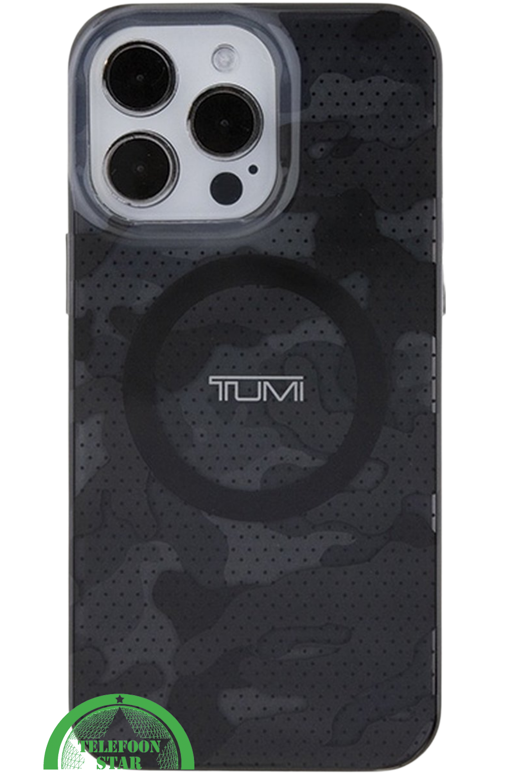Hoesje Zwart iPhone 16 Pro Max Camouflage – Stoere Bescherming met MagSafe Compatibiliteit