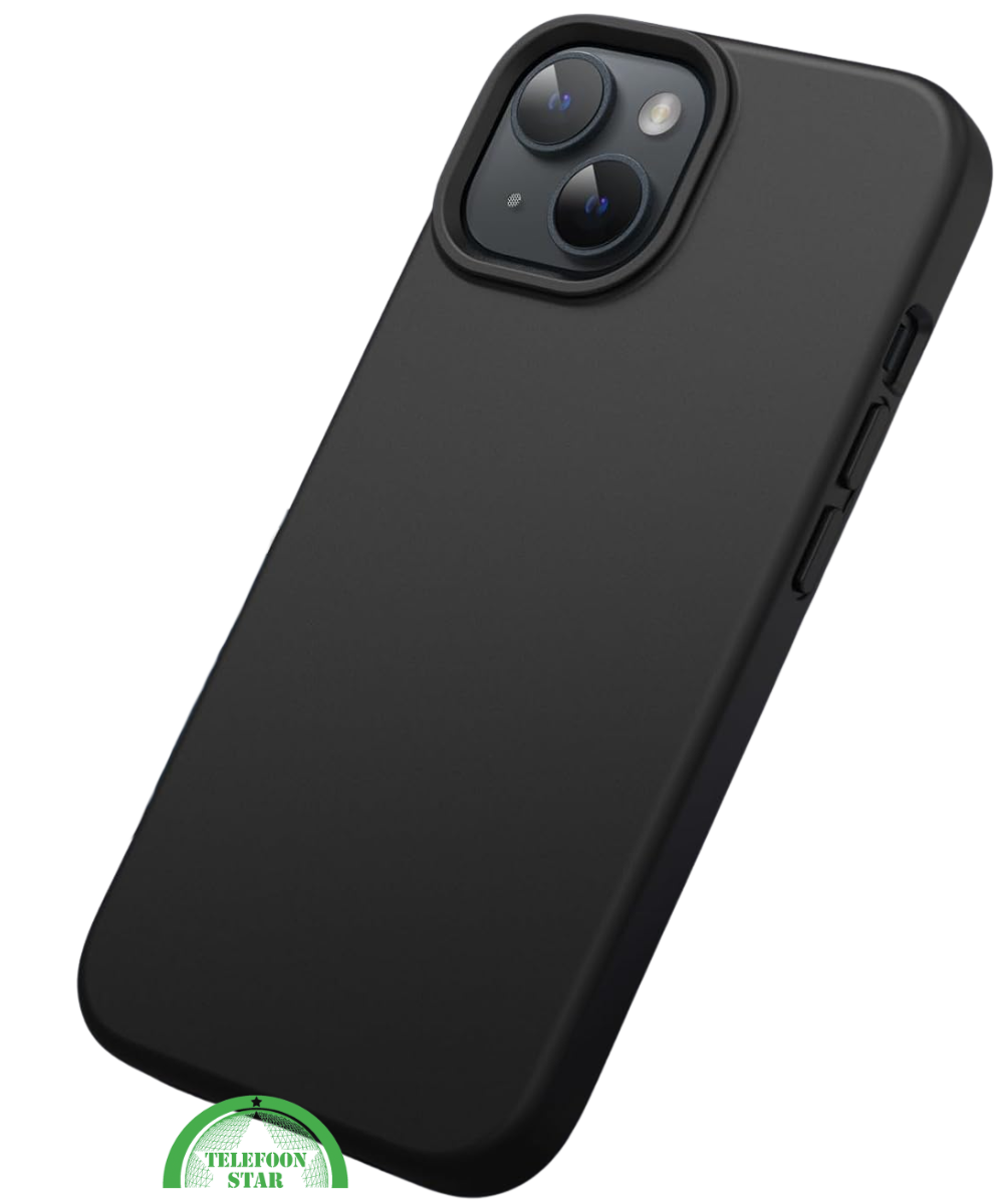siliconen Hoesje voor iPhone 13 Slank, Stijlvol Strak, mat zwart, anti-vingerafdruk