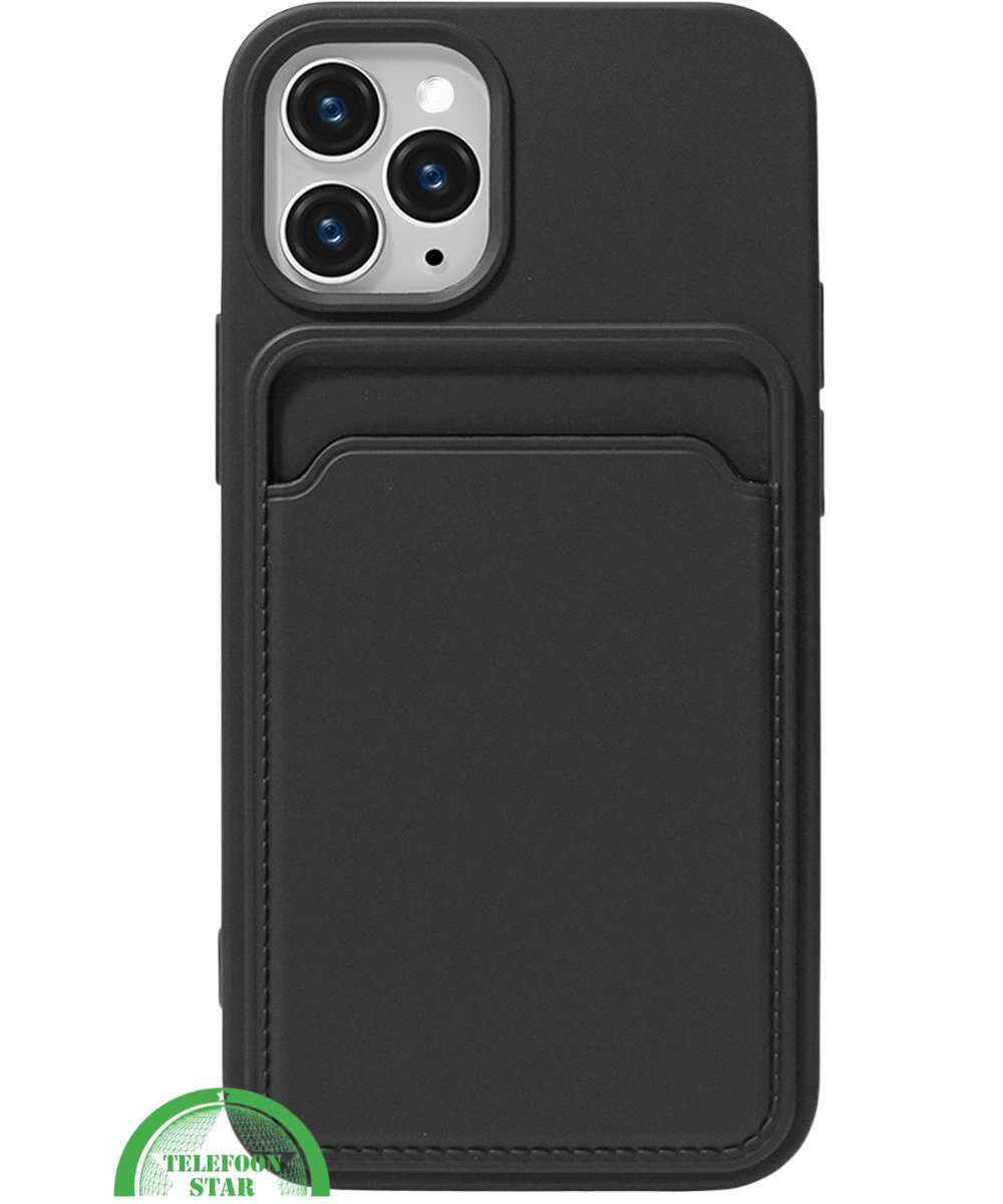 Zwart Hoesje voor iPhone 12 Pro met Kaartvak, Praktisch, Slank &amp; Veilig
