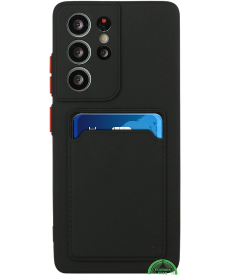 Zwart Hoesje voor Samsung S26 Ultra met Kaartvak Praktisch Slank & Shockproof