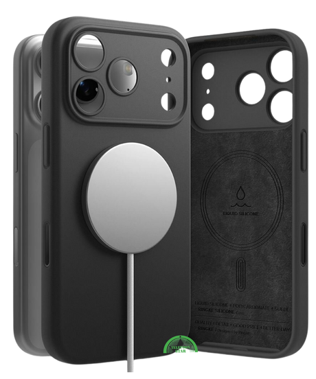 Hoesje voor iPhone 17 Pro Zwart MagSafe Silicone anti-vingerafdruk