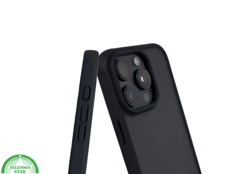 iPhone 16 Pro Max Zwart Hoesje Mat Design Strakke Achterkant Bescherming