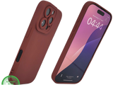 iPhone 16 Pro Max Donkerrood Hoesje Mat Design Met Verhoogde Camerabescherming