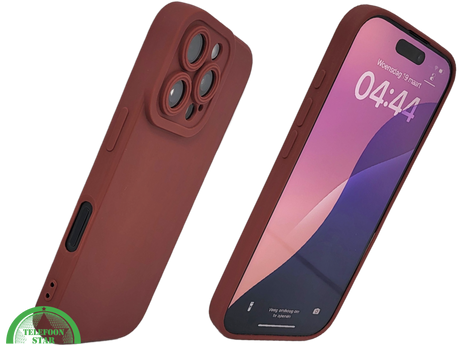 iPhone 16 Pro Max Donkerrood Hoesje Mat Design Met Verhoogde Camerabescherming