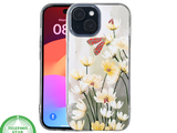 iPhone 15 Hoesje &ndash; Transparant Met Bloemen &amp; Vlinderprint | Elegant, Natuur &amp; Uniek