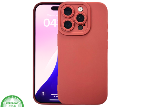 iPhone 16 Pro Donkerrood Hoesje Mat Design Met Verhoogde Camerabescherming