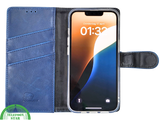 Donkerblauw Bookcase Hoesje iPhone 13 / 14 &ndash; Magneetsluiting en Pasjesvakken | &euro;14,95