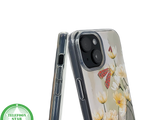 iPhone 15 Hoesje &ndash; Transparant Met Bloemen &amp; Vlinderprint | Elegant, Natuur &amp; Uniek