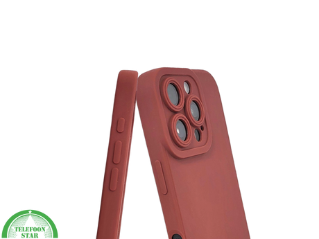 iPhone 16 Pro Max Donkerrood Hoesje Mat Design Met Verhoogde Camerabescherming