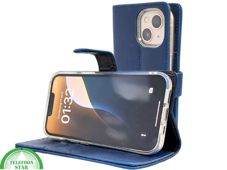 Donkerblauw Bookcase Hoesje iPhone 13 / 14 &ndash; Magneetsluiting en Pasjesvakken | &euro;14,95
