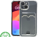 iPhone 15 Plus Clear Case met Kaarthouder &ndash; Slank Design &amp; Extra Functionaliteit